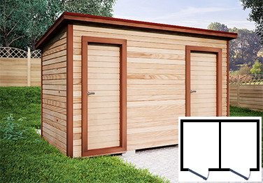 сарай 4 метра с двумя дверьми 