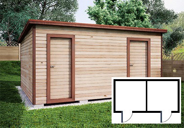 сарай 5 метра с двумя дверьми 