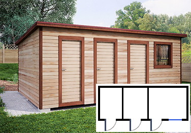 сарай 7 метров с тремя дверьми