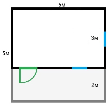 планировка бытовки с верандой 5 на 5 под одной крышей