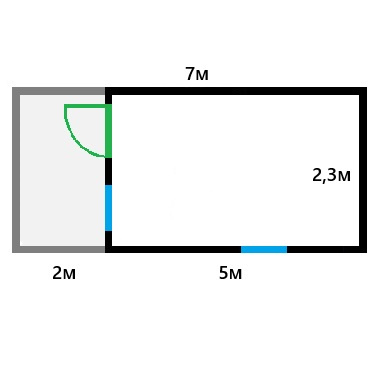 планировка бытовки с верандой 7 на 2 метра